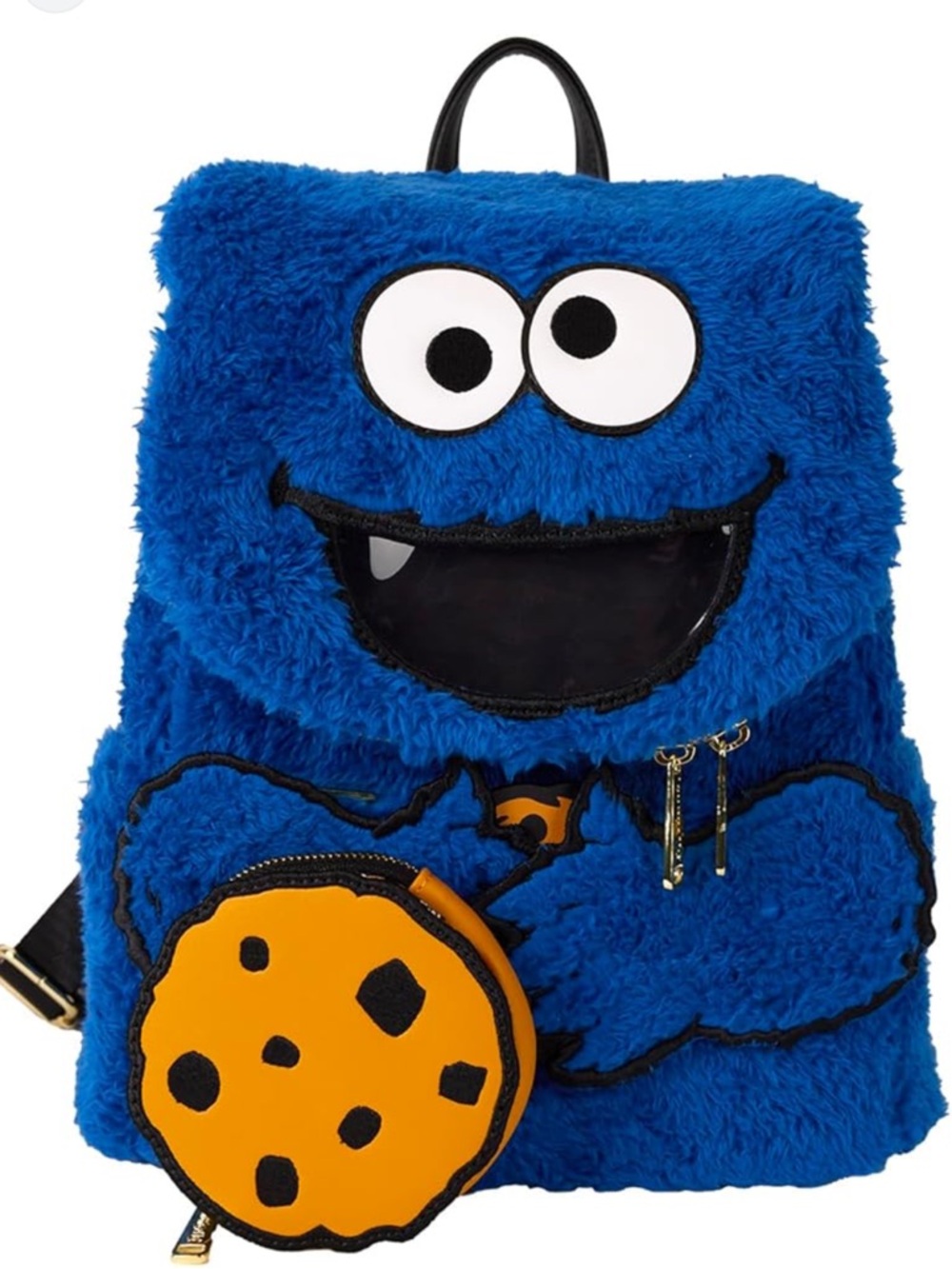 Loungefly Sesame Street Cookie Monster Plush Backpack & detachable coin purse